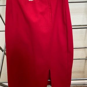 Red pencil skirt